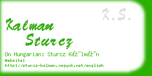 kalman sturcz business card